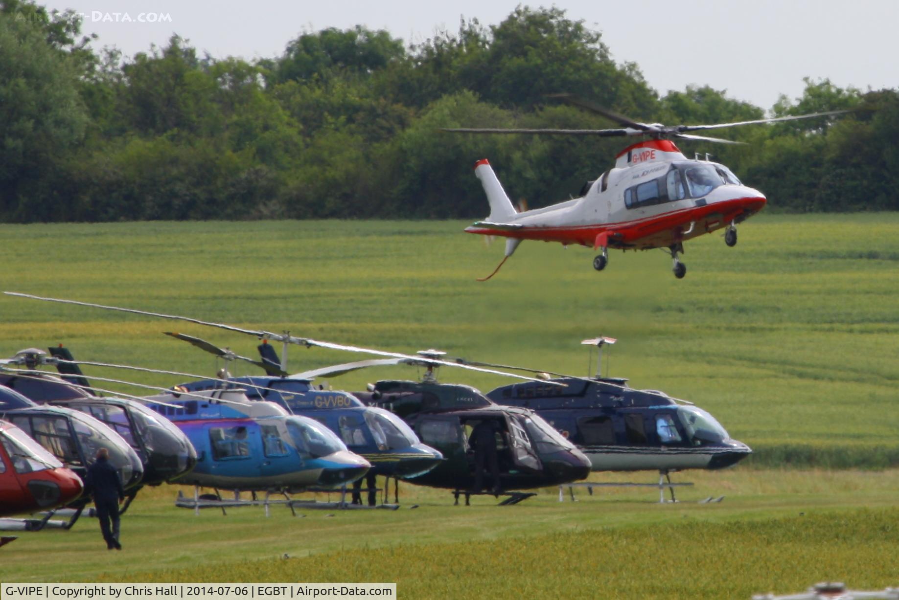 G-VIPE, 2007 Agusta A-109E Power C/N 11692, being used for ferrying race fans to the British F1 Grand Prix at Silverstone