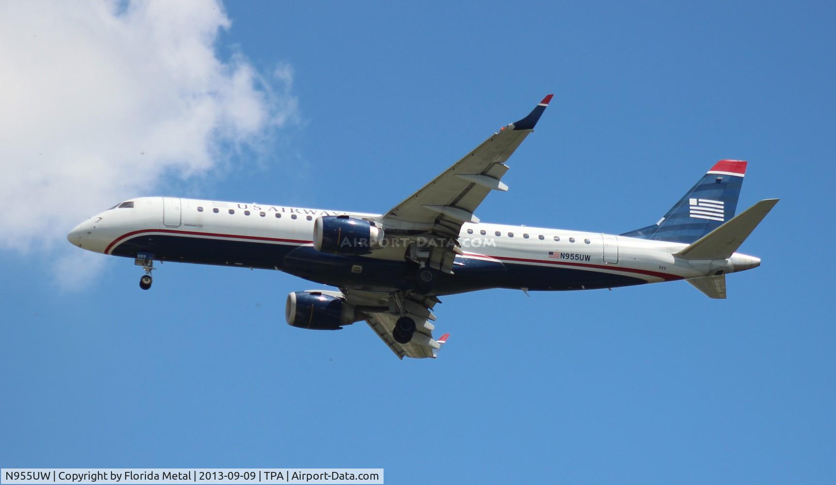 N955UW, 2008 Embraer ERJ-190-100 IGW 190AR C/N 19000152, US Airways E190