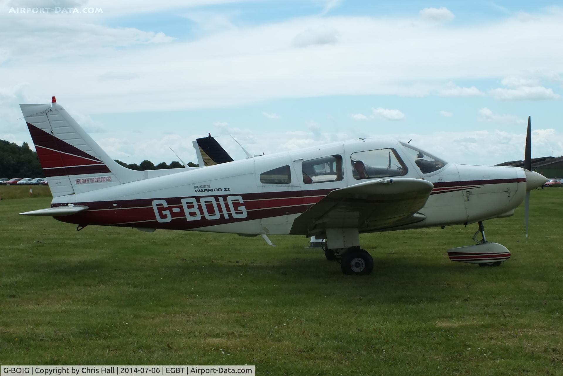 G-BOIG, 1985 Piper PA-28-161 Cherokee Warrior II C/N 28-8516027, visitor at Turweston