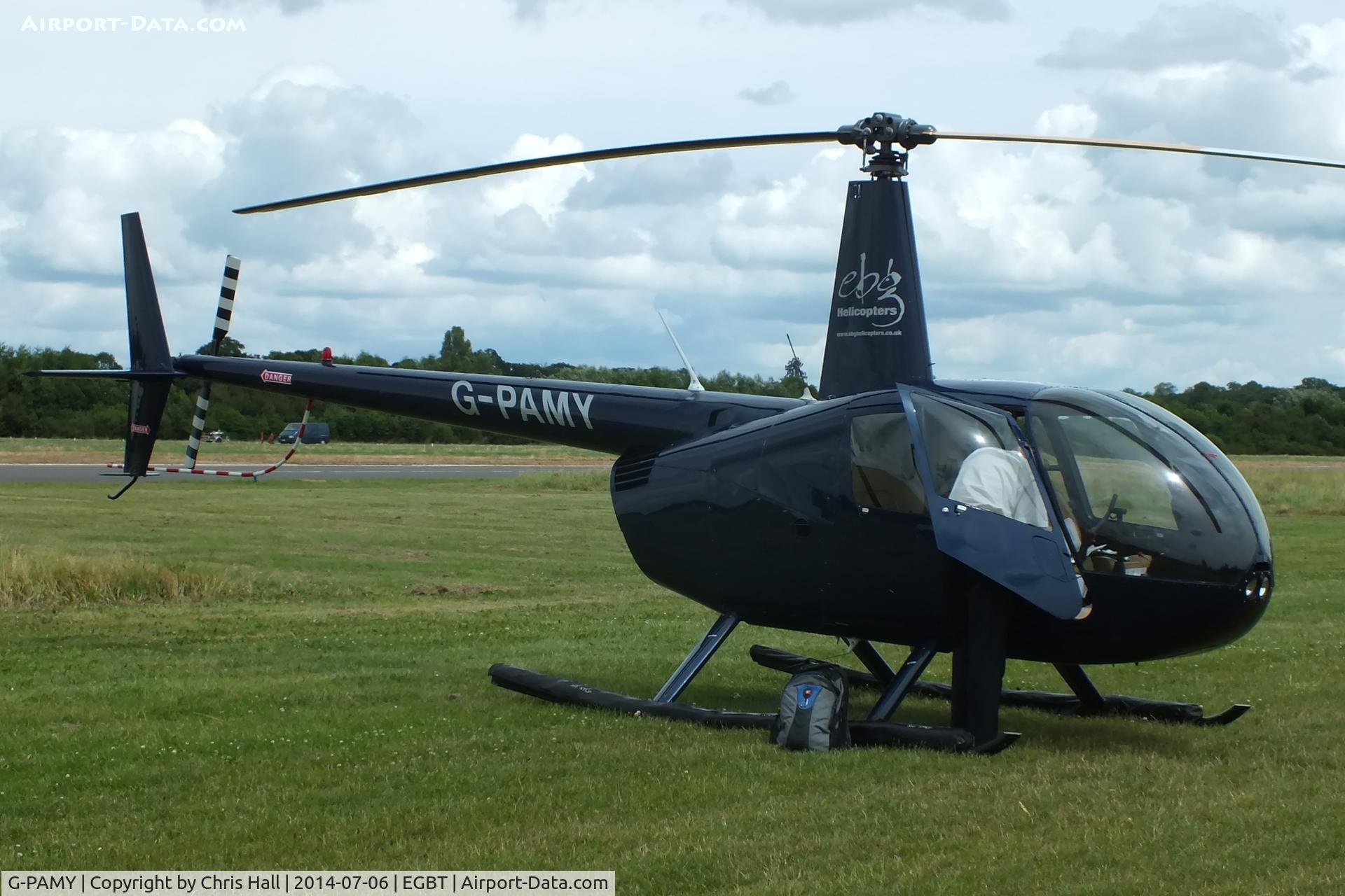 G-PAMY, 2007 Robinson R44 Clipper II C/N 11641, ferrying race fans to the British F1 Grand Prix at Silverstone