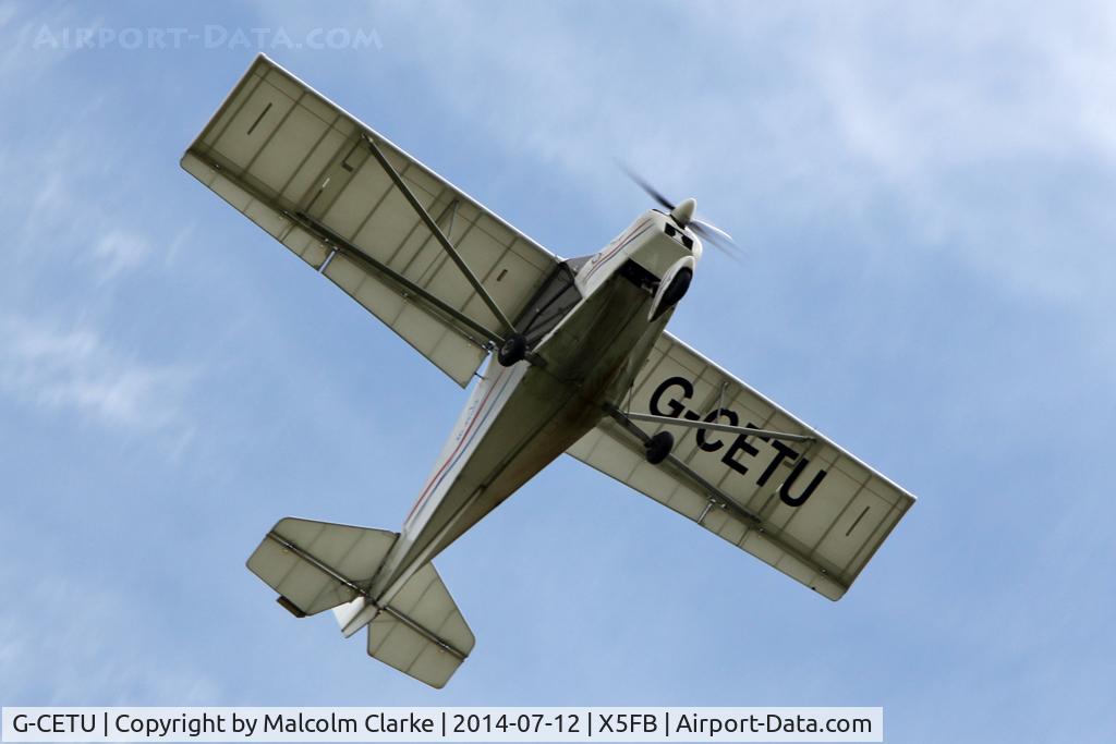 G-CETU, 2007 Skyranger Swift 912S(1) C/N BMAA/HB/551, Skyranger Swift 912S(1) takes off from Fishburn Airfield UK, July 2014.