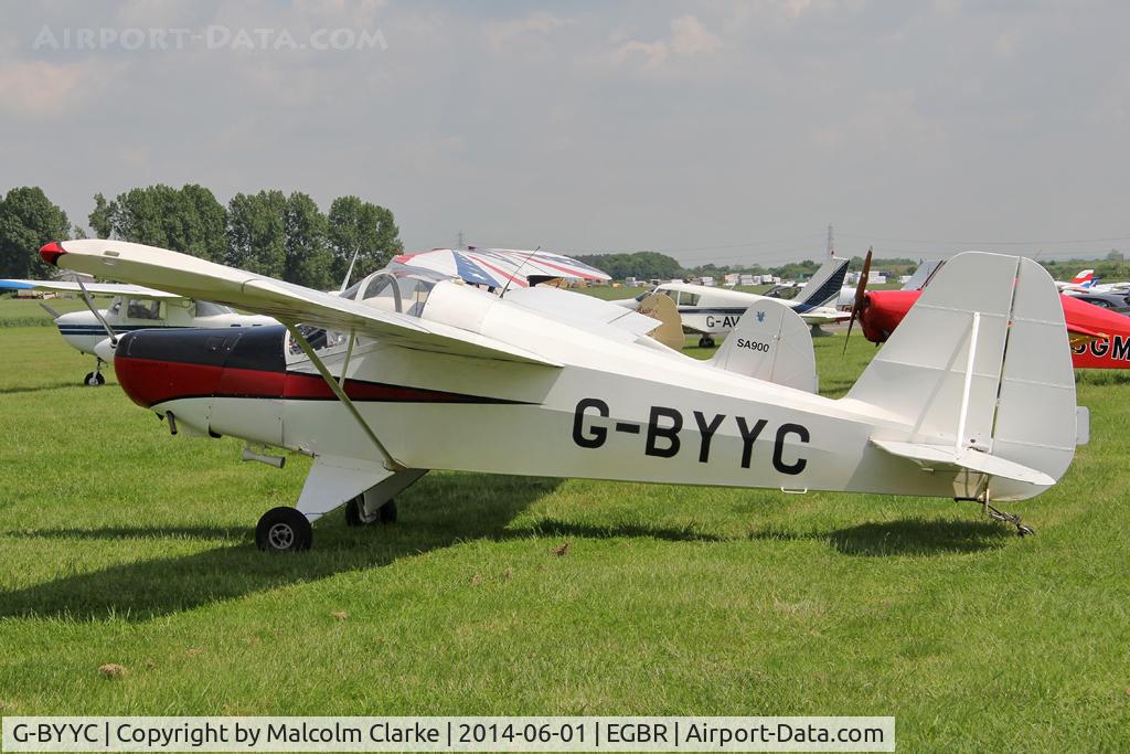 G-BYYC, 2000 Hapi Cygnet SF-2A C/N PFA 182-12311, Hapi Cygnet SF-2A at The Real Aeroplane Company's Biplane and Open Cockpit Fly-In, Breighton Airfield UK, June 1st 2014.