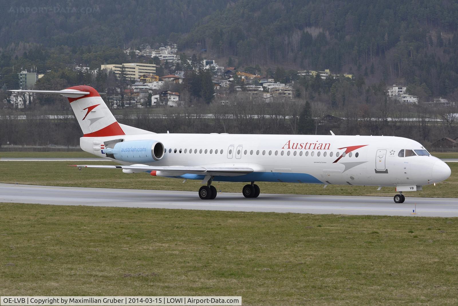 OE-LVB, 1994 Fokker 100 (F-28-0100) C/N 11502, Austrian (Tyrolean)