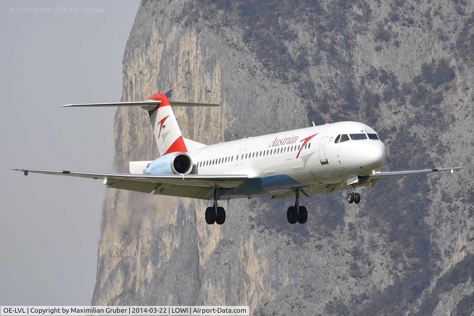 OE-LVL, 1992 Fokker 100 (F-28-0100) C/N 11404, Austrian (Tyrolean)