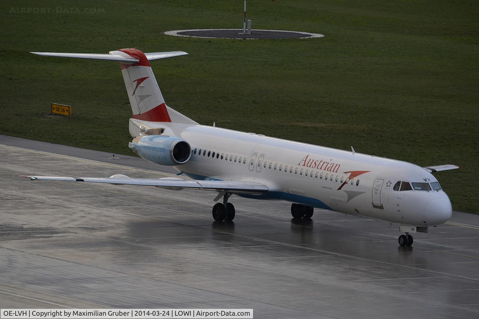 OE-LVH, 1993 Fokker 100 (F-28-0100) C/N 11456, Austrian (Tyrolean)