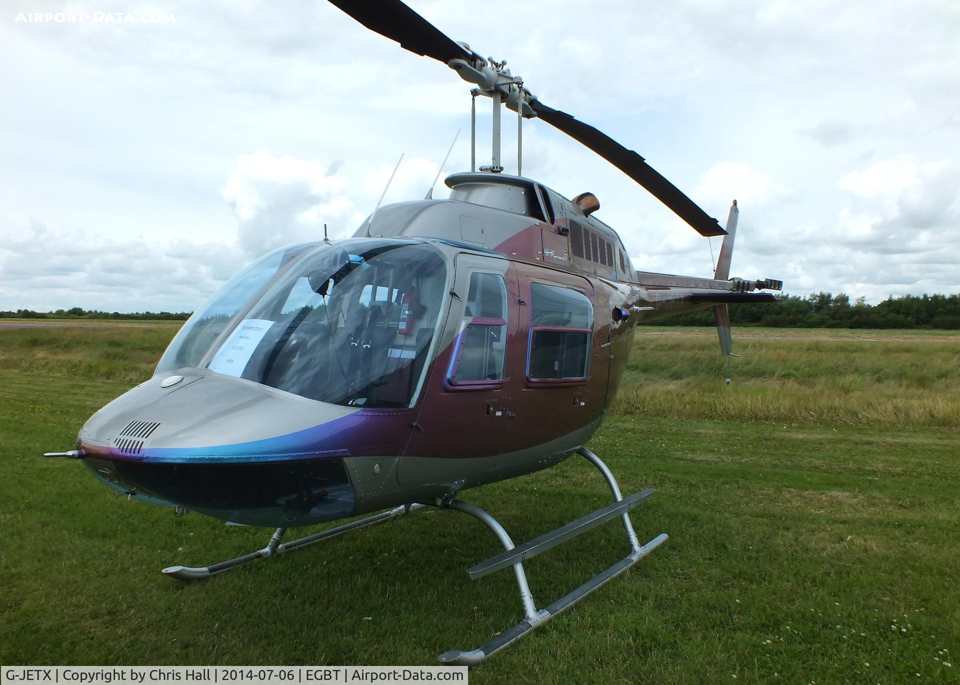 G-JETX, 1981 Bell 206B JetRanger III C/N 3208, ferrying race fans to the British F1 Grand Prix at Silverstone