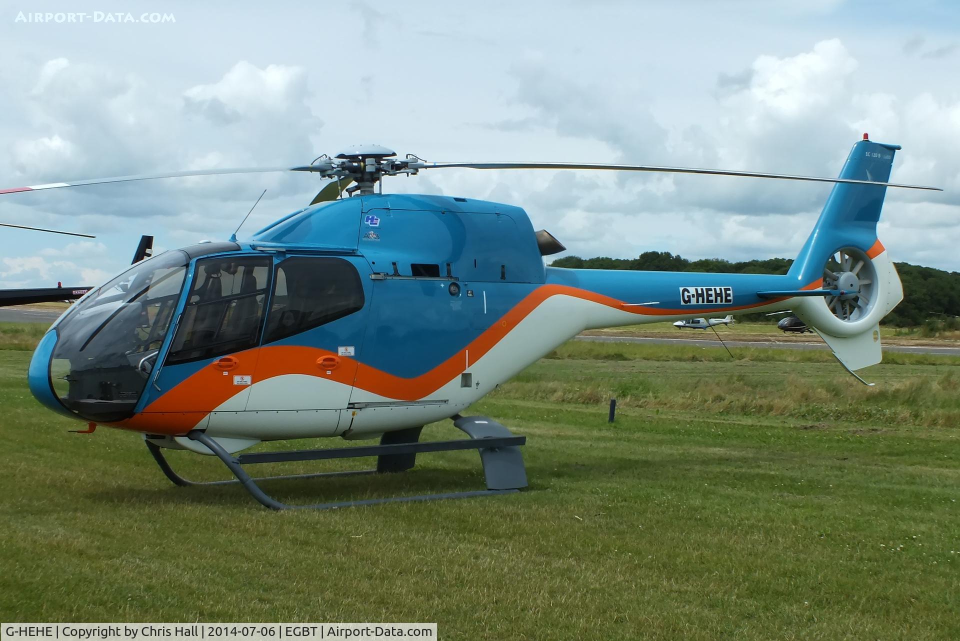G-HEHE, 2007 Eurocopter EC-120B Colibri C/N 1480, ferrying race fans to the British F1 Grand Prix at Silverstone