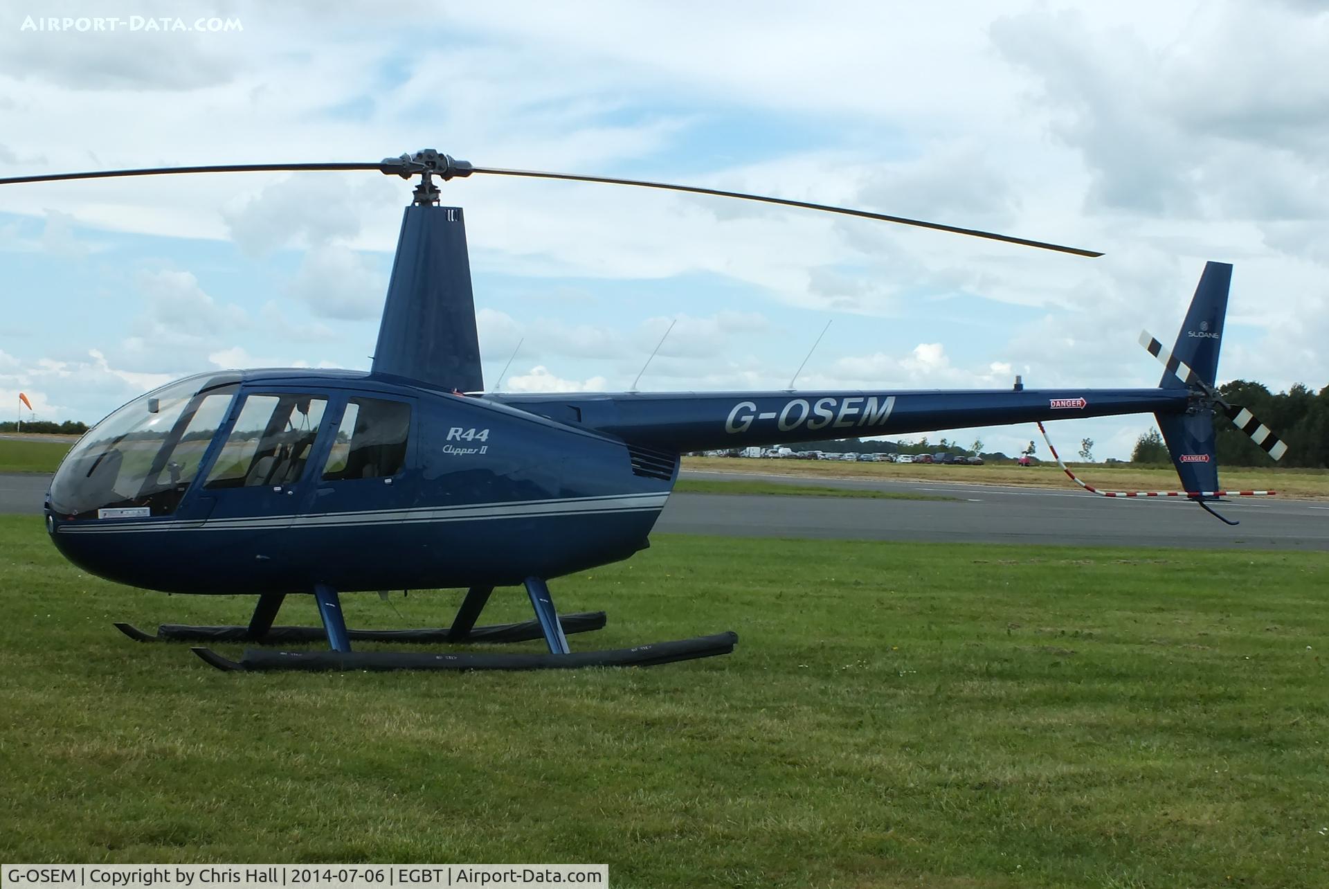 G-OSEM, 2014 Robinson R44 Clipper II C/N 13665, ferrying race fans to the British F1 Grand Prix at Silverstone