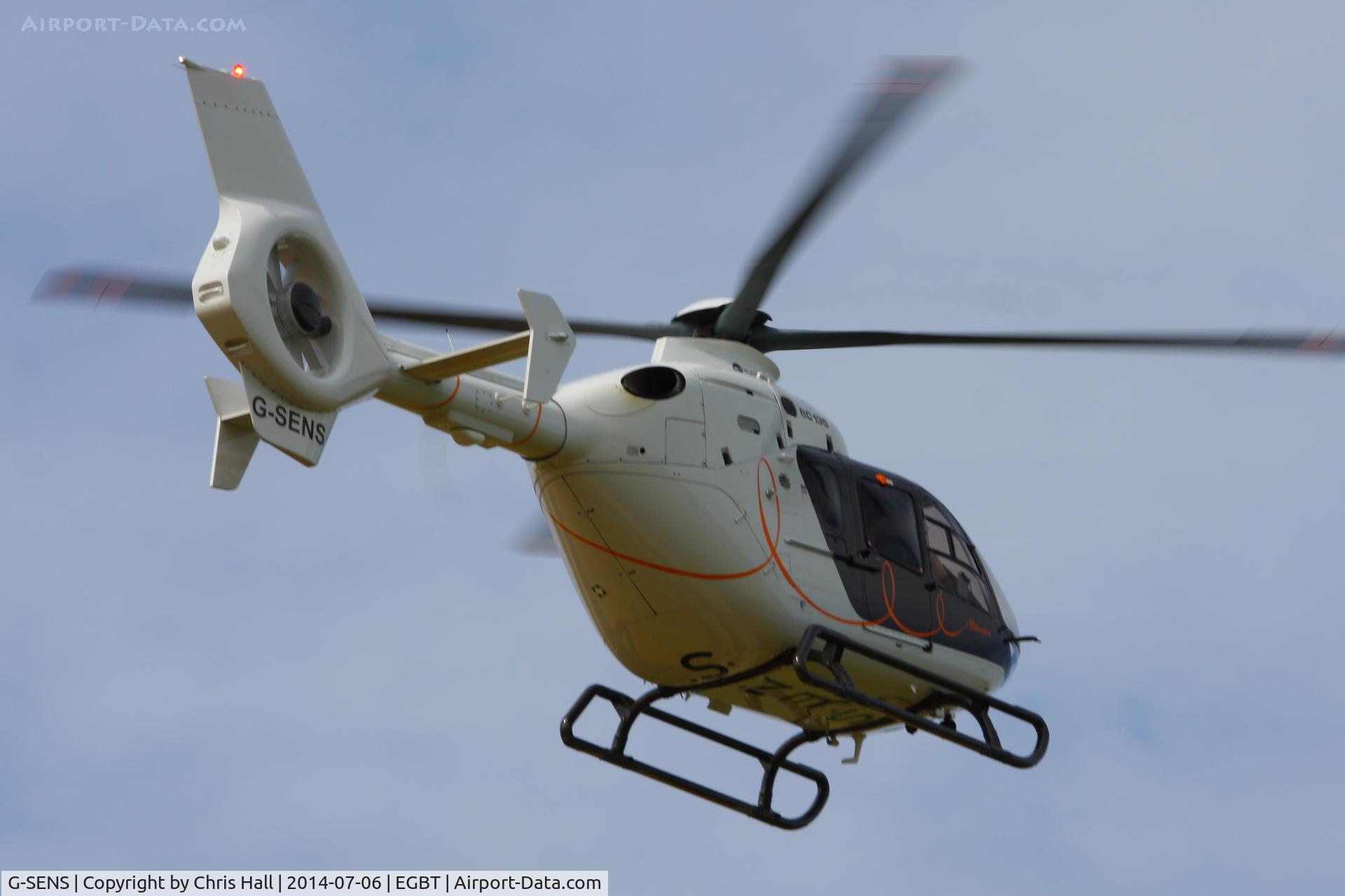 G-SENS, 2009 Eurocopter EC-135T-2+ C/N 0833, ferrying race fans to the British F1 Grand Prix at Silverstone