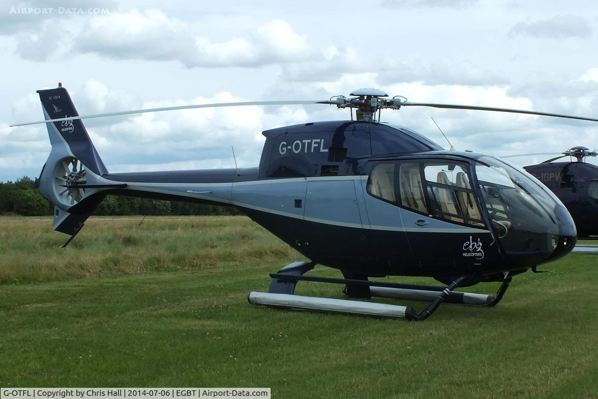 G-OTFL, 1999 Eurocopter EC-120B Colibri C/N 1073, ferrying race fans to the British F1 Grand Prix at Silverstone