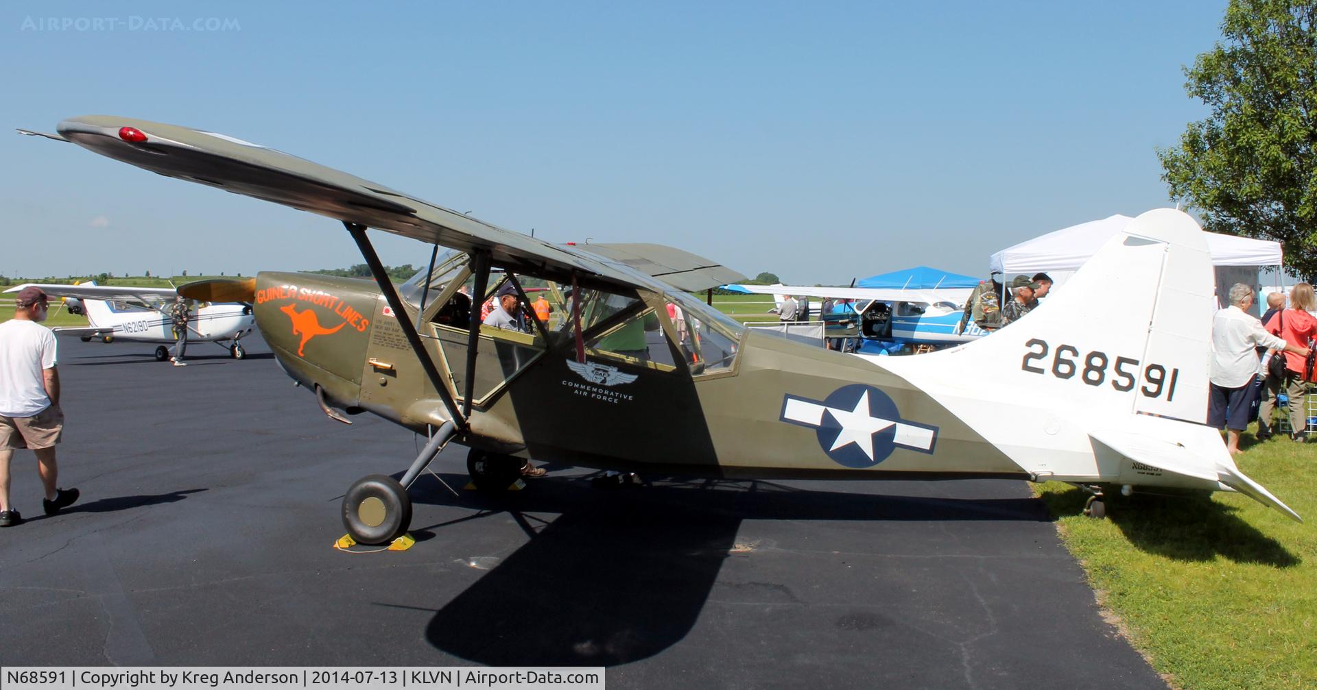 N68591, Stinson L-5 Sentinel C/N 42-98667 (76-908), 2014 Airlake Fly-in Breakfast