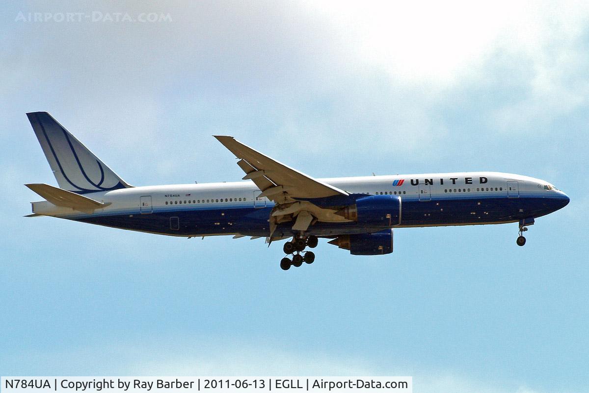 N784UA, 1997 Boeing 777-222/ER C/N 26951, Boeing 777-222ER [26951] (United Airlines) Home~G 13/06/2011. On approach 27L.