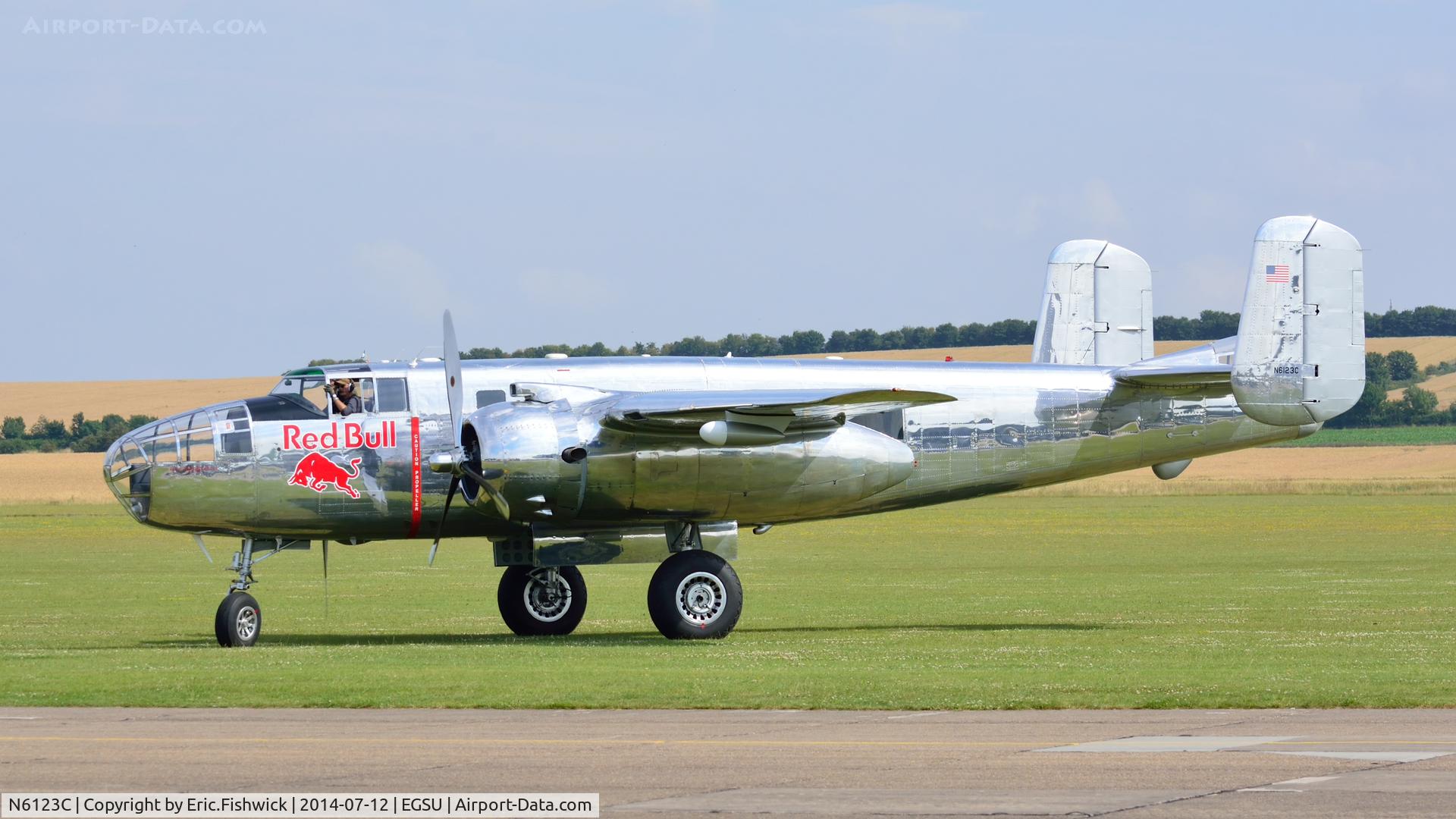 N6123C, 1945 North American B-25J-30-NC Mitchell Mitchell C/N 108-47647, 1. N6123C at The Flying Legends Air Show, IWM Duxford. July,2014.
