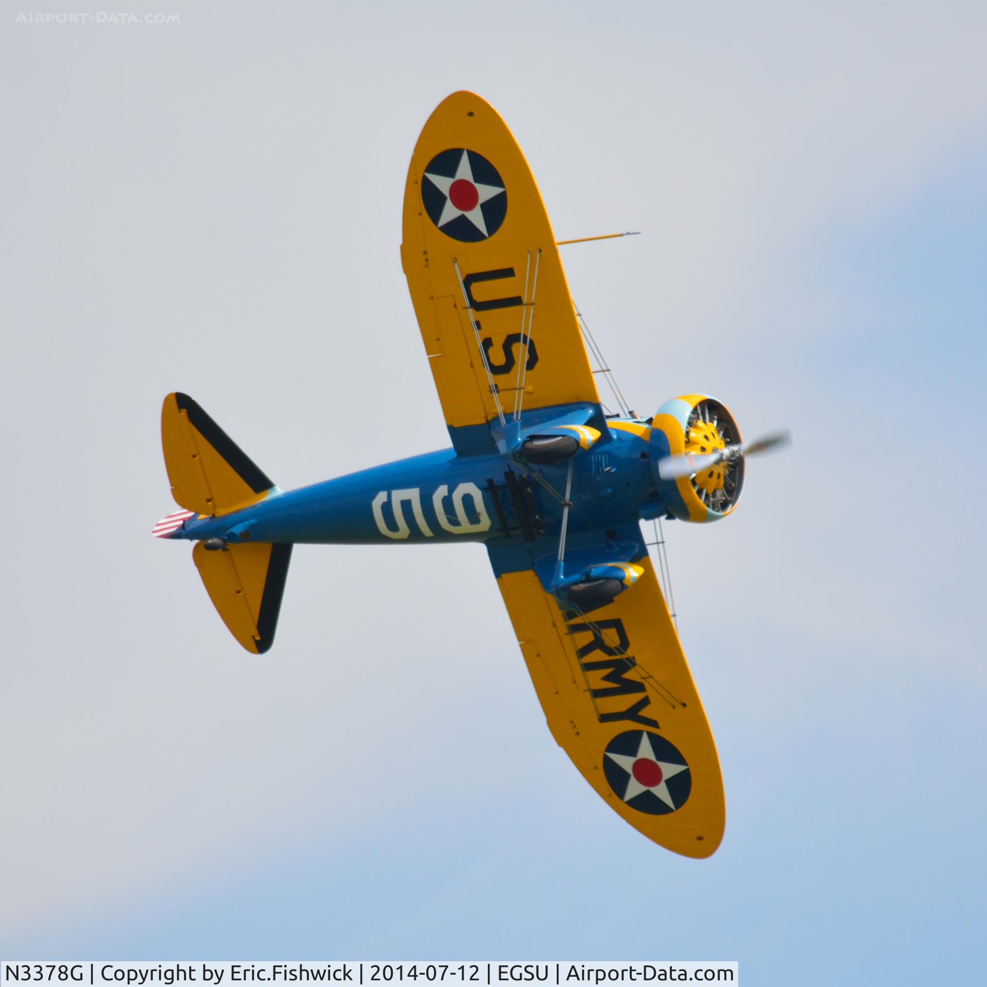 N3378G, 1933 Boeing P-26 Peashooter C/N 33123, 44. N3378G at The Flying Legends Air Show, IWM Duxford. July,2014.