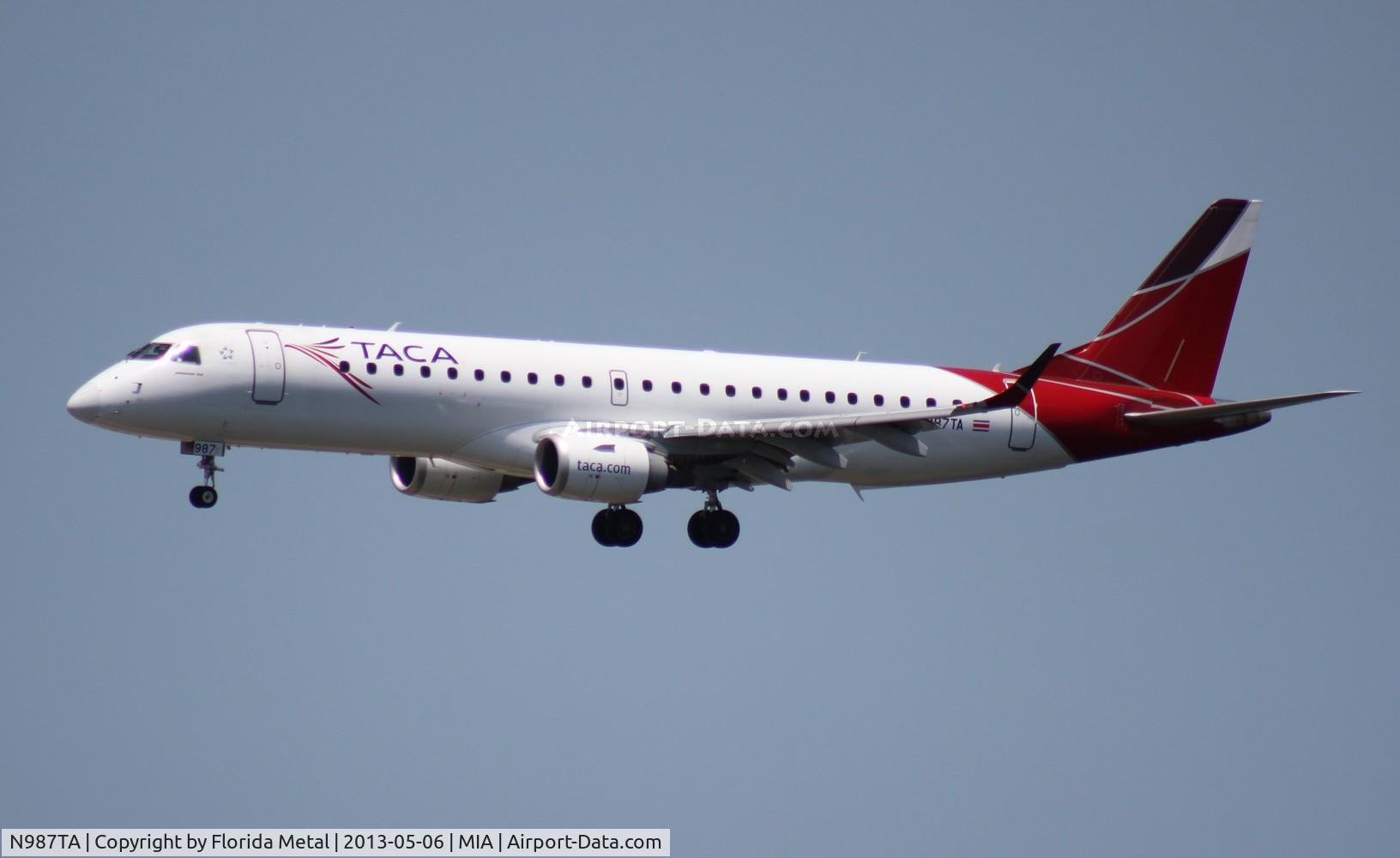 N987TA, Embraer ERJ-190-100 IGW 190AR C/N 19000393, Taca E190