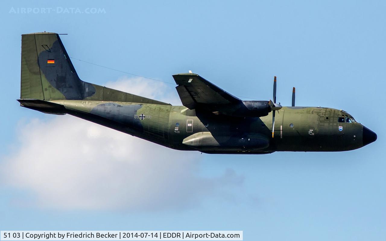 51 03, Transall C-160D C/N D140, returning from the drop zone