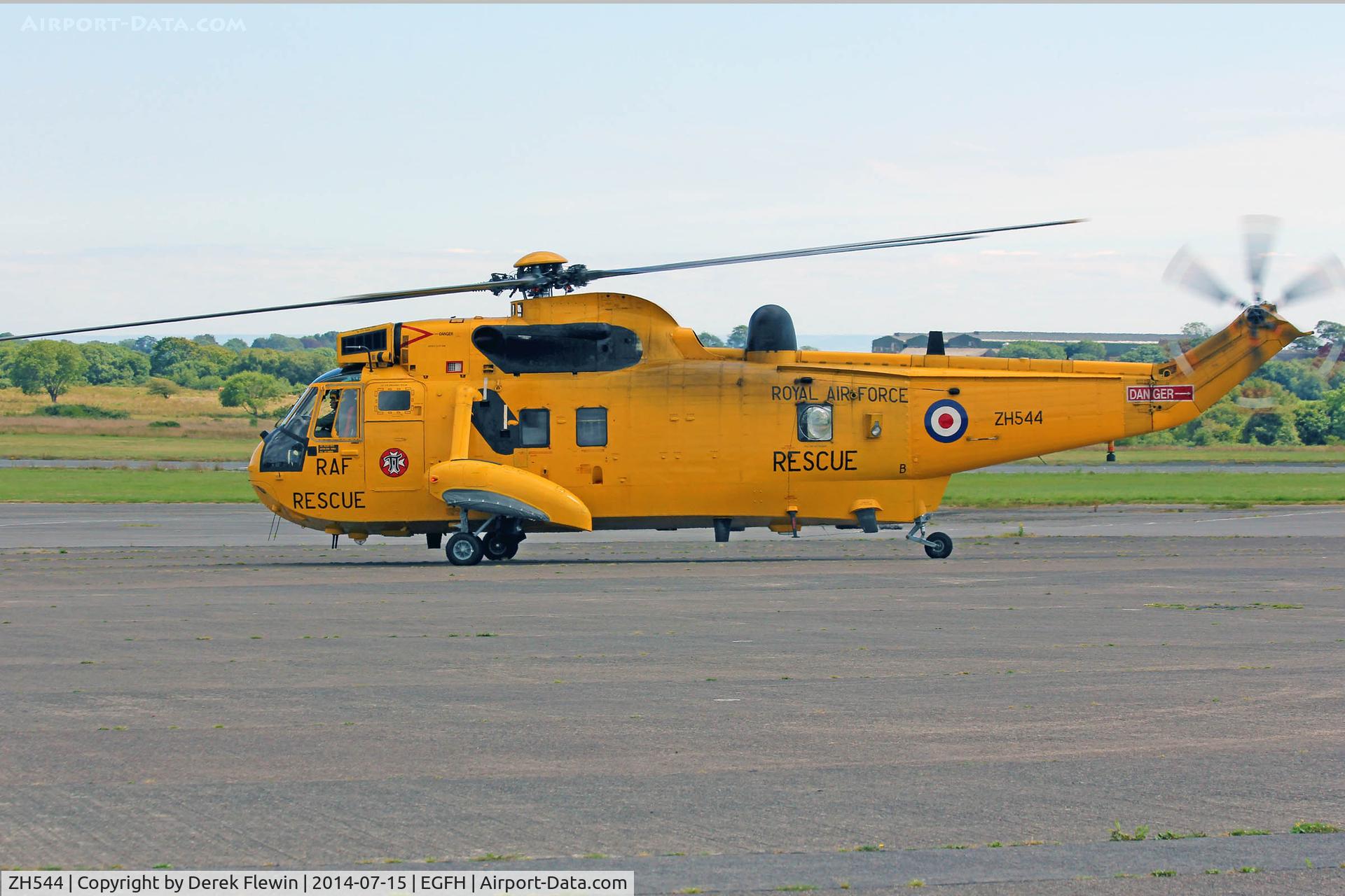ZH544, Westland Sea King HAR.3A C/N WA1010, Sea King HAR.3A, call sign Rescue 169, seen taxxing to the pumps at EGFH, for a hot refuel.