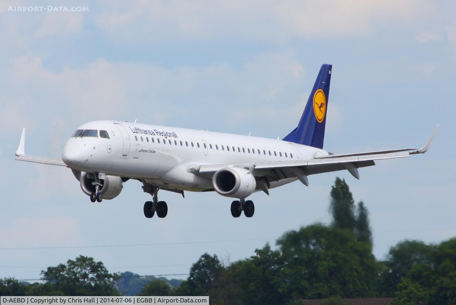 D-AEBD, 2009 Embraer 195LR (ERJ-190-200LR) C/N 19000324, Lufthansa Cityline