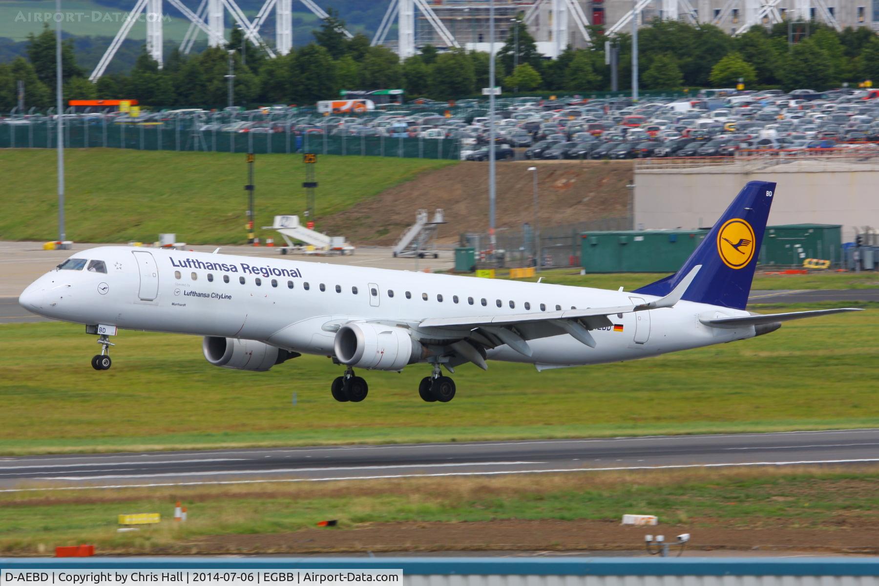 D-AEBD, 2009 Embraer 195LR (ERJ-190-200LR) C/N 19000324, Lufthansa Cityline