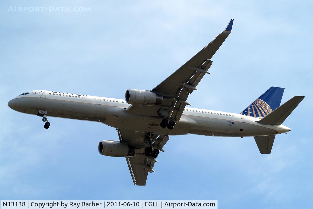 N13138, 1999 Boeing 757-224 C/N 30351, Boeing 757-224ET [30351] (United Airlines) Home~G 10/06/2011. On approach 27R.