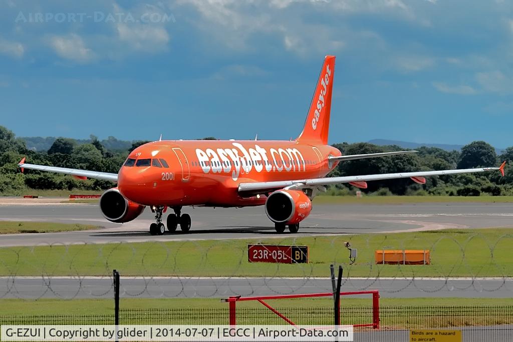 G-EZUI, 2011 Airbus A320-214 C/N 4721, taxying to stand