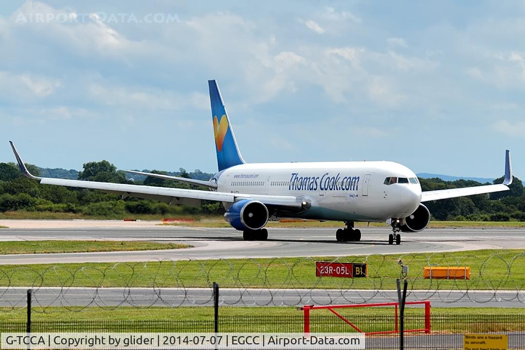 G-TCCA, 1994 Boeing 767-31K C/N 27205, taxying to stand