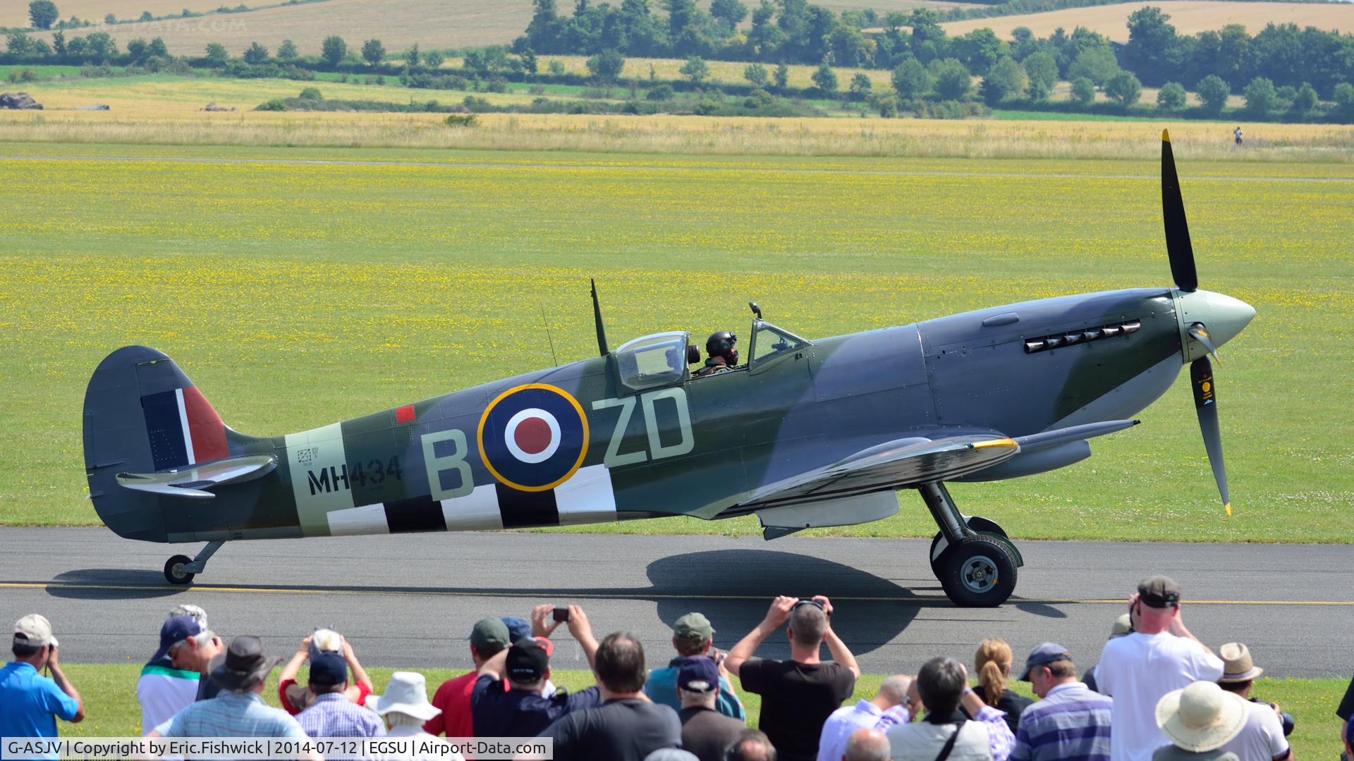 G-ASJV, 1943 Supermarine 361 Spitfire LF.IXb C/N CBAF.IX.552, 5. MH434 at The Flying Legends Air Show, IWM Duxford. July,2014.
