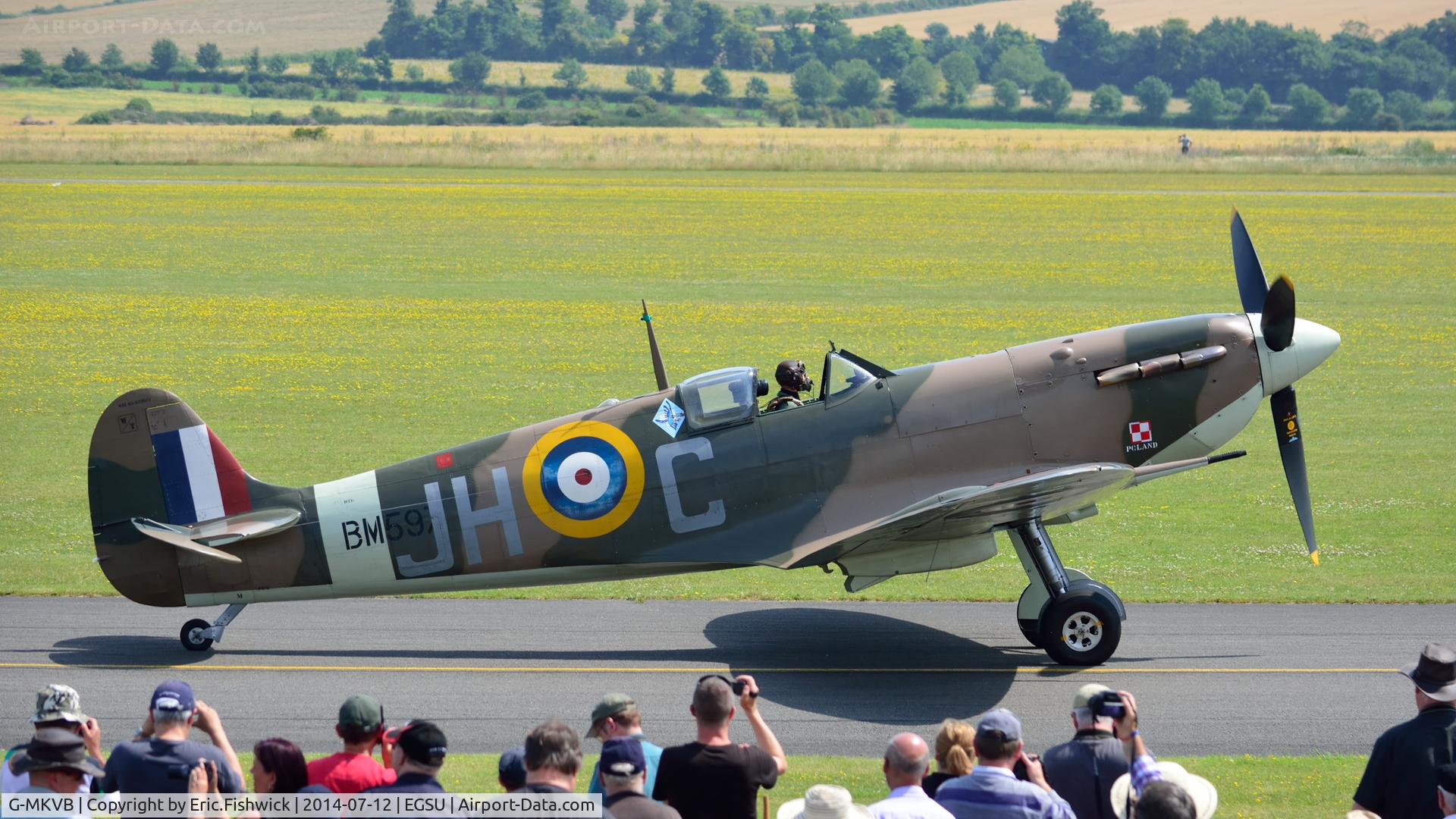 G-MKVB, 1942 Supermarine 349 Spitfire LF.Vb C/N CBAF.2461, 5. BM597 at The Flying Legends Air Show, IWM Duxford. July,2014.