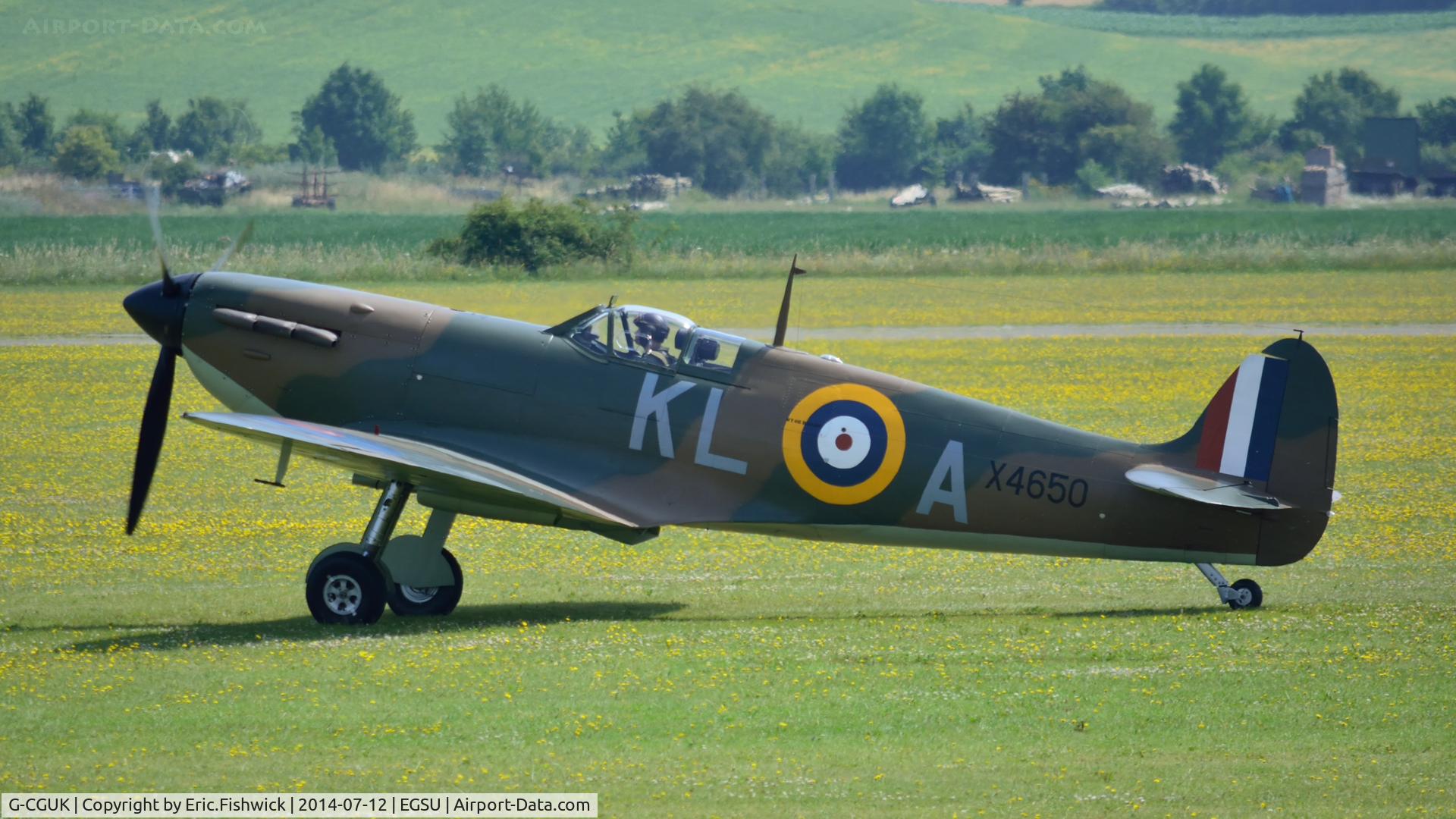 G-CGUK, 1940 Supermarine 300 Spitfire Mk1A C/N 6S-75531, 1. X4650 at The Flying Legends Air Show, IWM Duxford. July,2014.