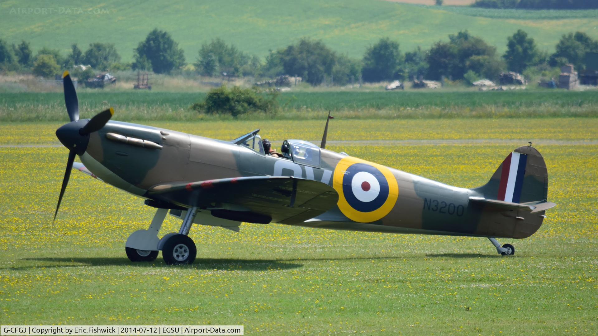 G-CFGJ, 1939 Supermarine Spitfire 1 C/N 441, 1. N3200 at The Flying Legends Air Show, IWM Duxford. July,2014.