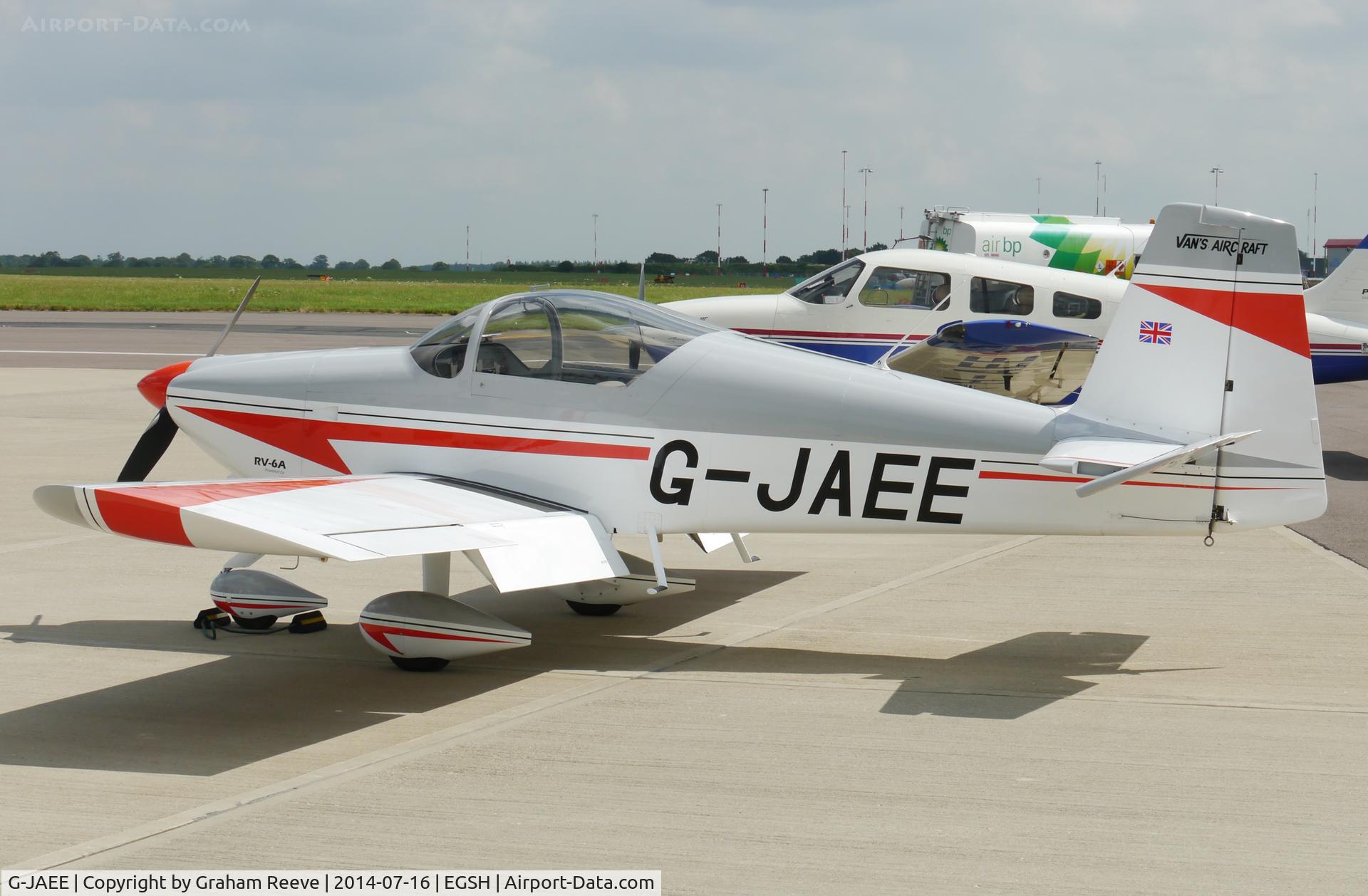 G-JAEE, 2002 Vans RV-6A C/N PFA 181A-13571, Parked at Norwich.