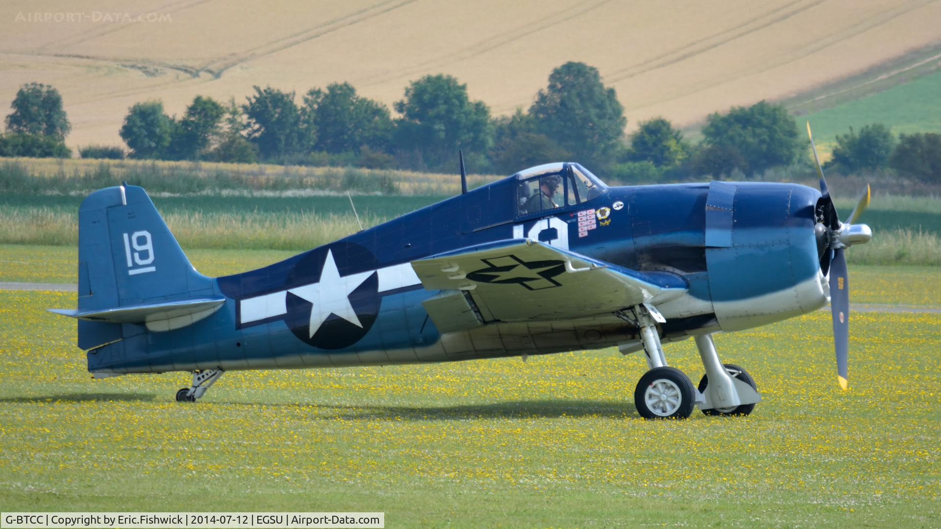 G-BTCC, 1944 Grumman F6F-5K Hellcat. C/N A-1733, 2. G-BTCC returns - at The Flying Legends Air Show, IWM Duxford. July,2014.