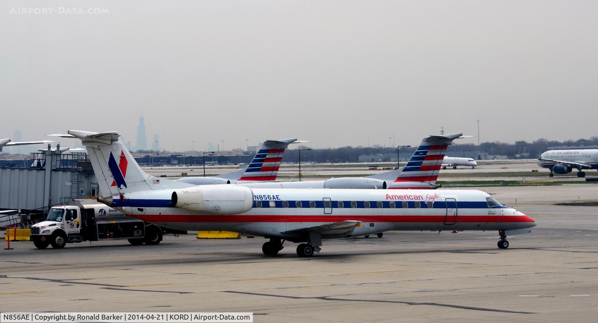 N856AE, 2003 Embraer ERJ-140LR (EMB-135KL) C/N 145748, Taxi O'Hare
