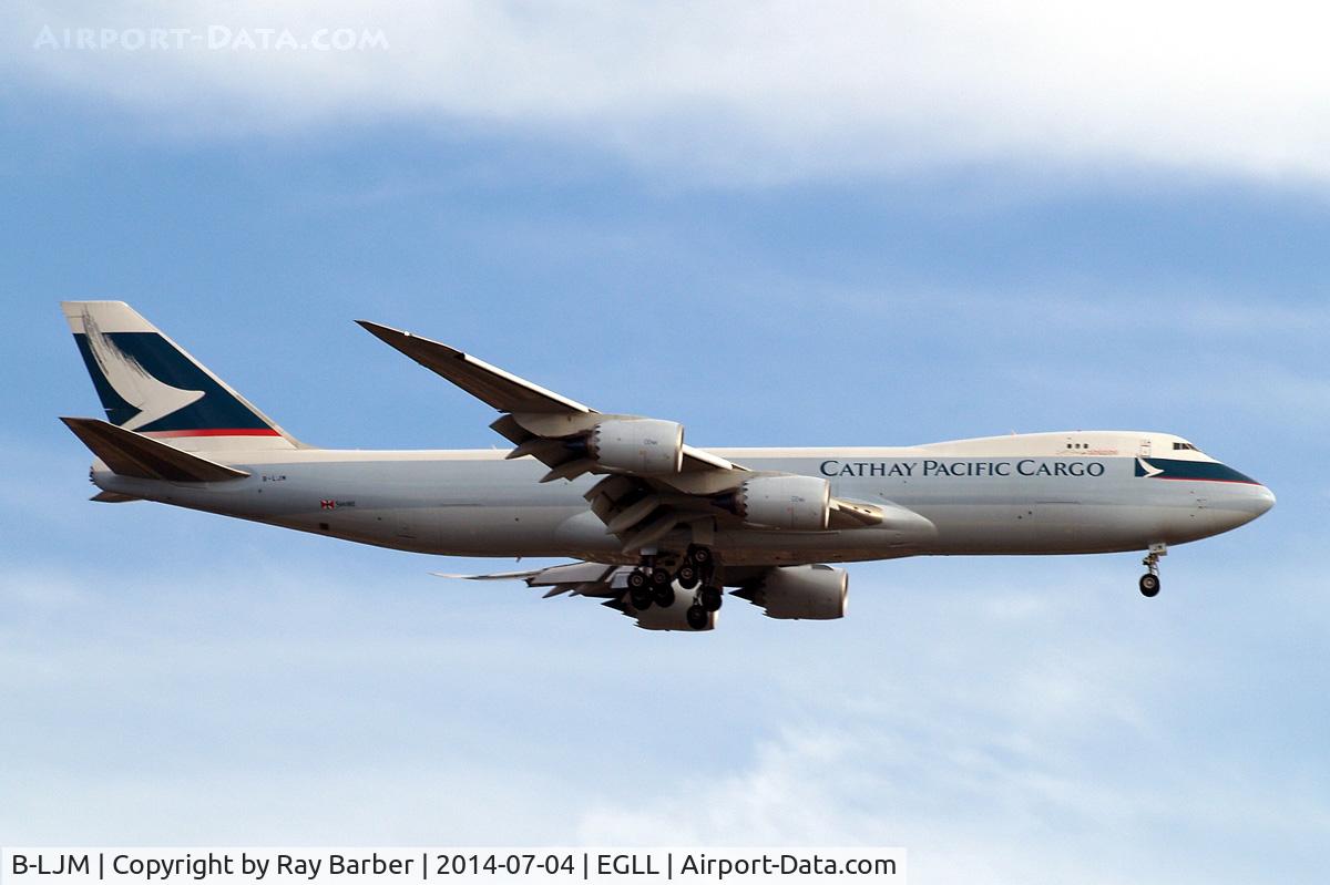 B-LJM, 2013 Boeing 747-867F/SCD C/N 43825, Boeing 747-867F [43825] (Cathay Pacific Cargo) Home~G 04/07/2014. On approch 27L.