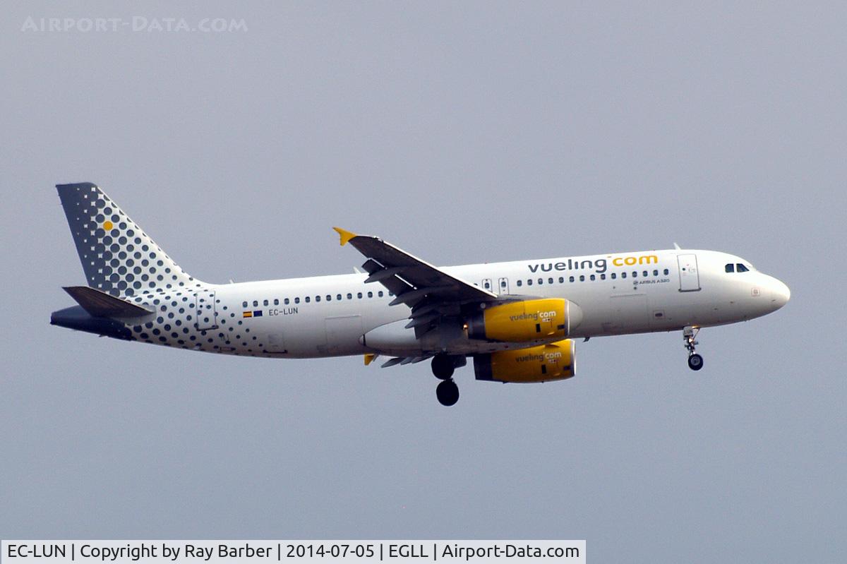 EC-LUN, 2013 Airbus A320-232 C/N 5479, Airbus A320-214 [5479] (Vueling Airlines) Home~G 05/07/2014. On approach 27L.