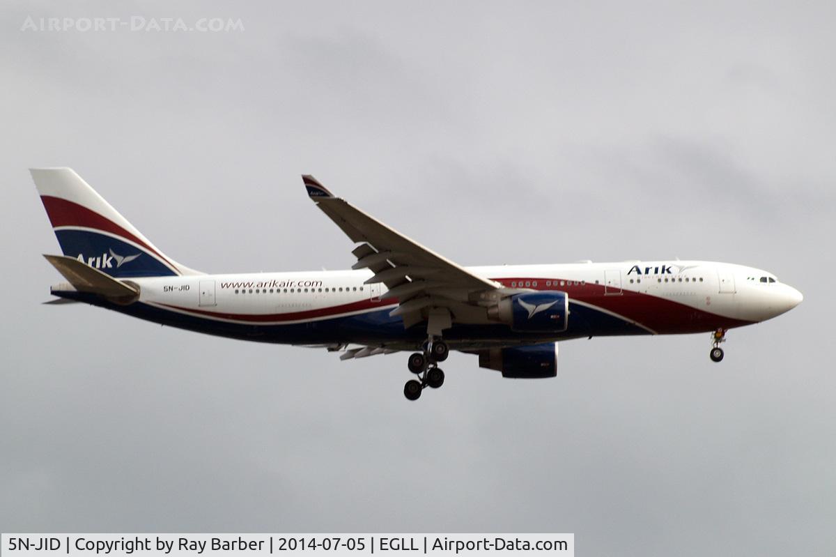 5N-JID, 2008 Airbus A330-223 C/N 927, Airbus A330-223 [927] (Arik Air) Home~G 05/07/2014. On approach 27L.