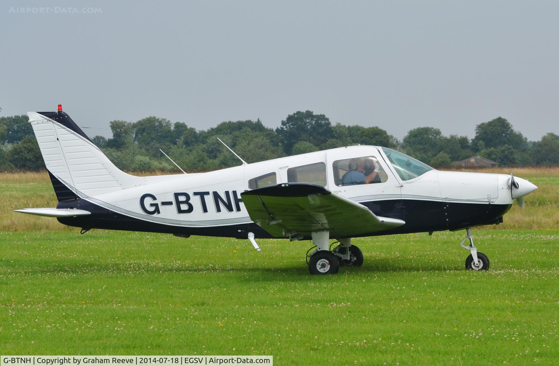 G-BTNH, 1982 Piper PA-28-161 Cherokee Warrior II C/N 28-8216202, Just landed.