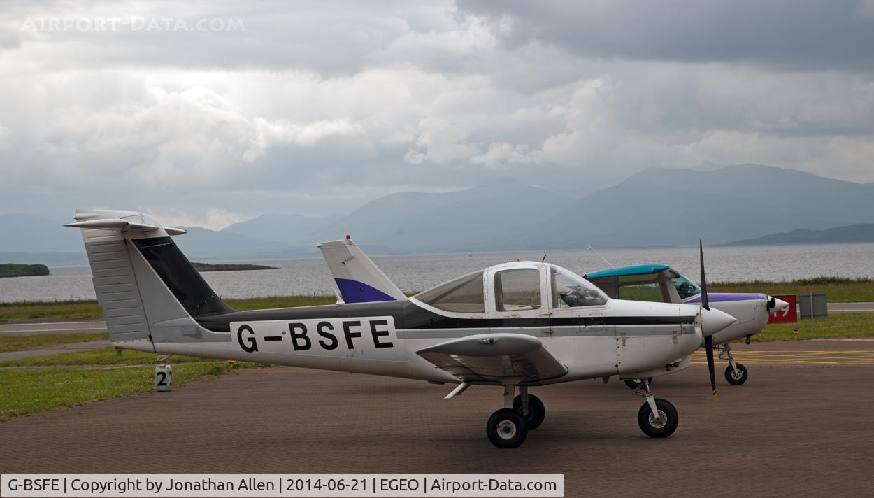 G-BSFE, 1982 Piper PA-38-112 Tomahawk Tomahawk C/N 38-82A0033, Parked on the apron at Oban Airport.
