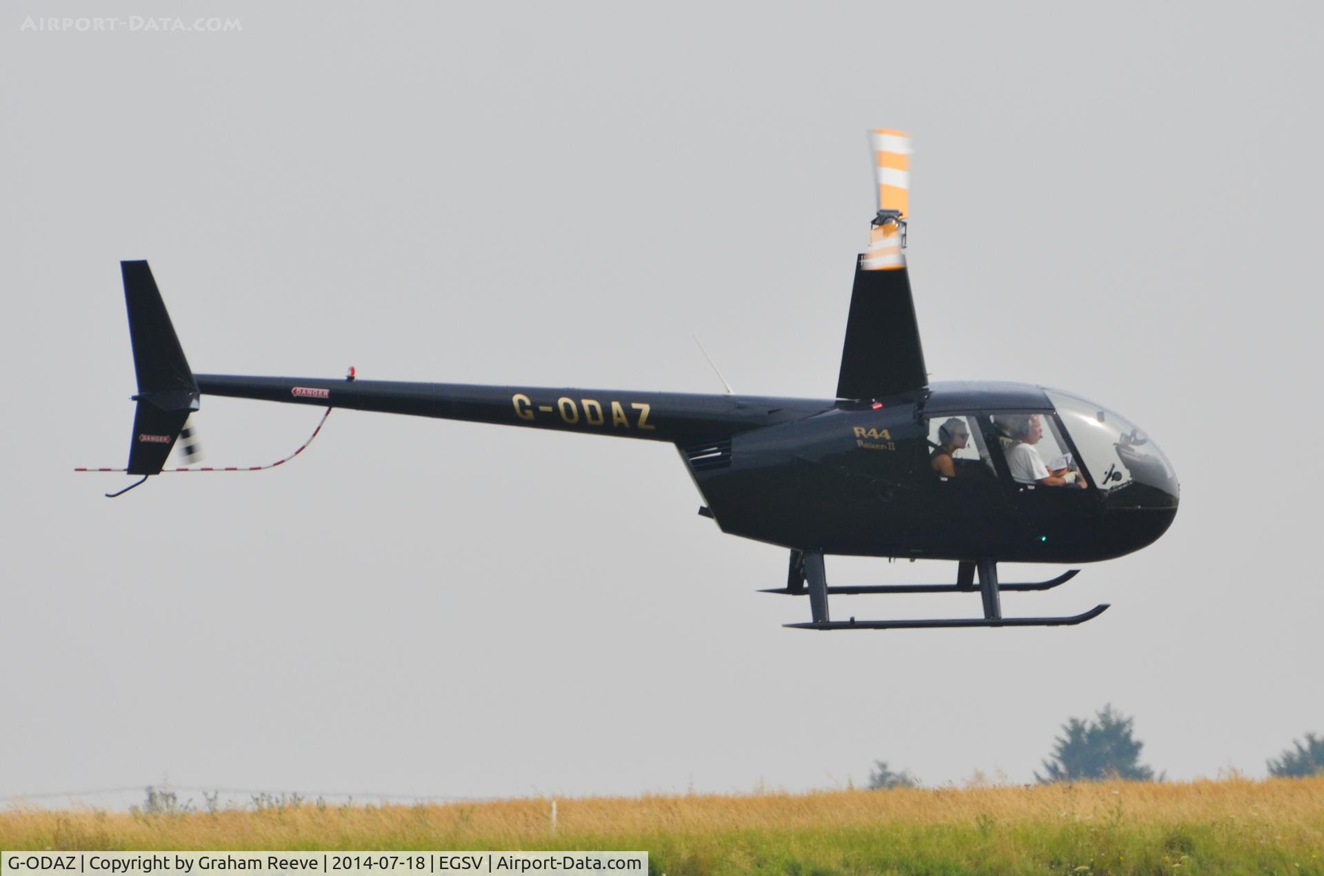 G-ODAZ, 2008 Robinson R44 II C/N 12167, About to land.