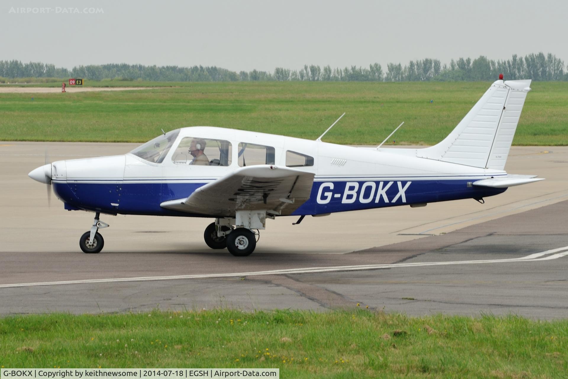 G-BOKX, 1978 Piper PA-28-161 Cherokee Warrior II C/N 28-7816680, Nice student pilot visitor.