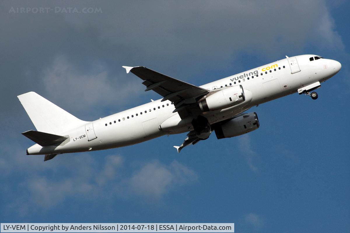 LY-VEM, 1997 Airbus A320-233 C/N 747, Departing runway 19R.