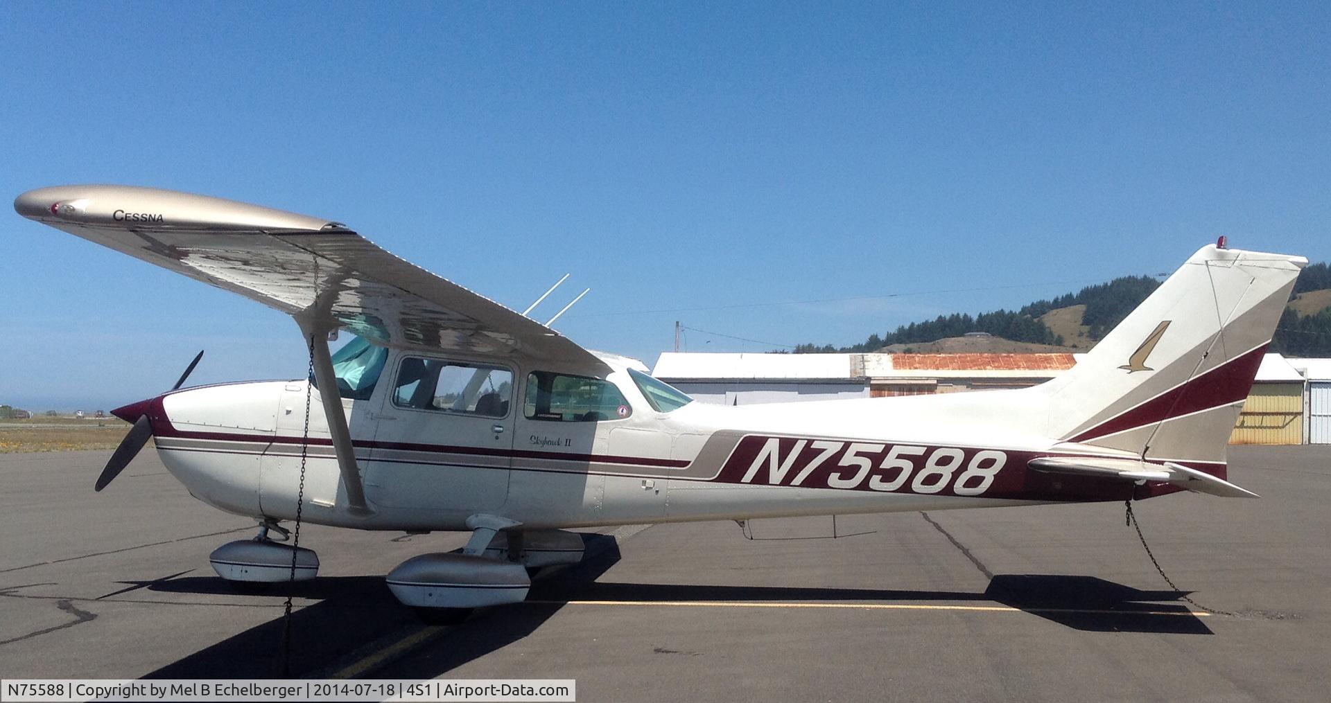 N75588, 1976 Cessna 172N C/N 17267831, A sunny, light wind day on the southern Oregon coast.