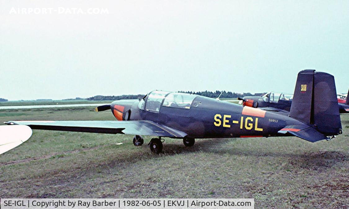 SE-IGL, 1953 Saab Sk.50B Safir (91B) C/N 91-262, Saab S.91B Safir [91-262] Stauning~OY 05/06/1982. From a slide.