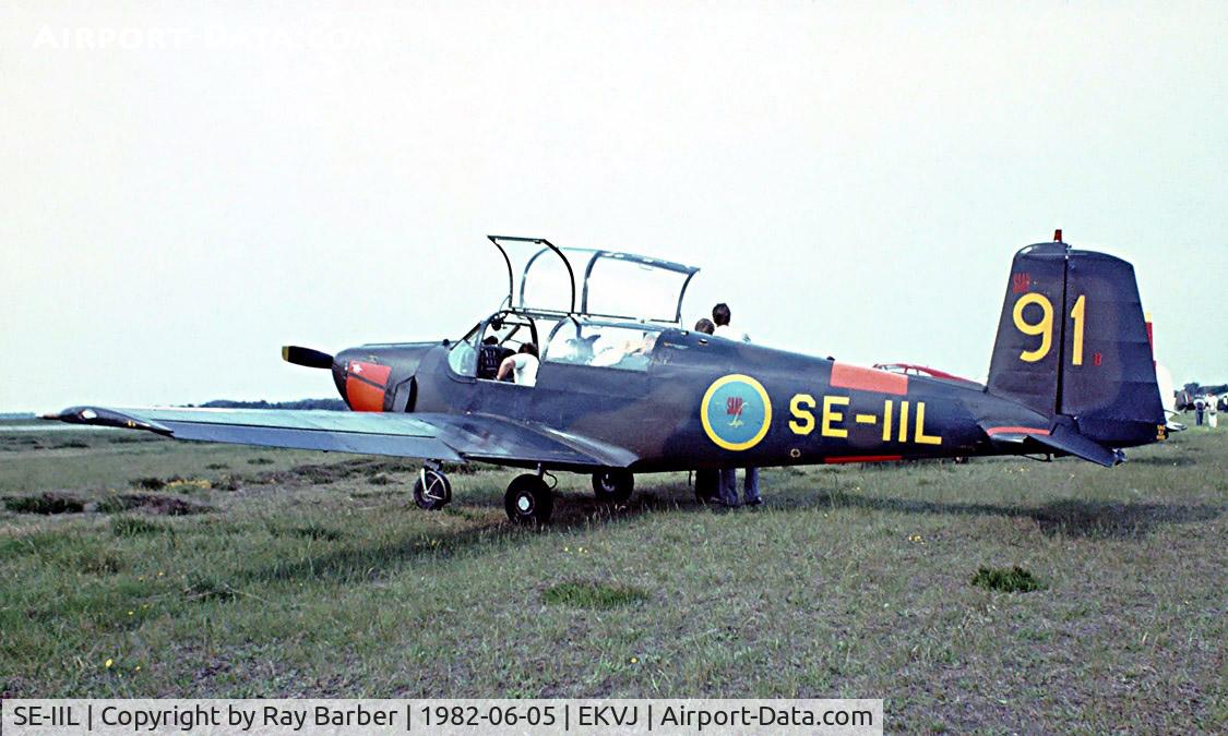 SE-IIL, 1952 Saab Sk.50B Safir (91B) C/N 91-211, Saab S.91B Safir [91-211] Stauning~OY 05/06/1982. From a slide.