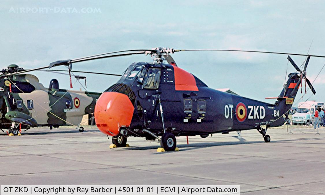 OT-ZKD, Sikorsky HSS-1 Seabat (S-58) C/N SA145, Sikorsky HSS-1 Seabat [SA145] (Belgian Air Force) RAF Greenham Common~G 27/06/1981. From a slide.