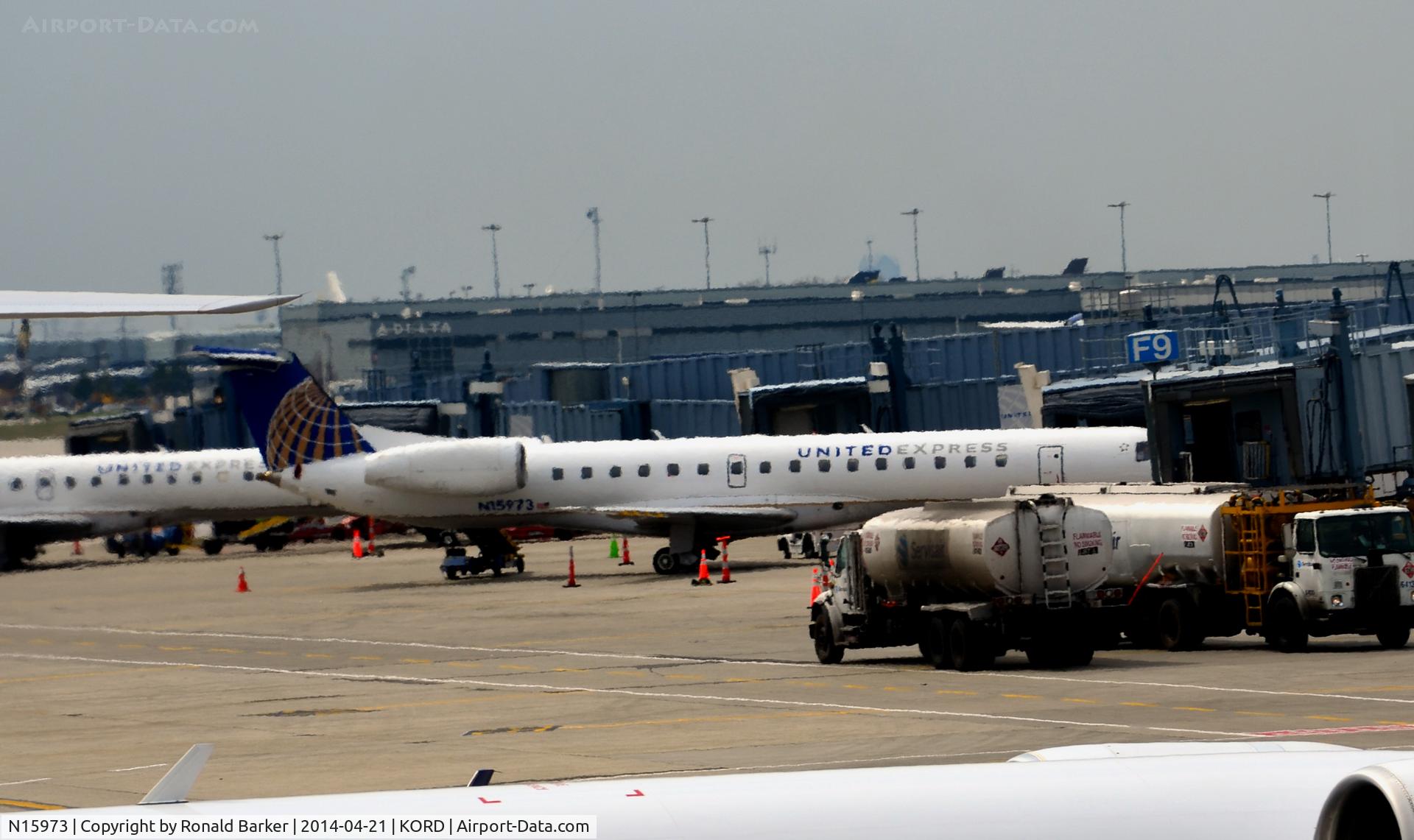 N15973, 1999 Embraer ERJ-145LR (EMB-145LR) C/N 145159, F ramp O'Hare