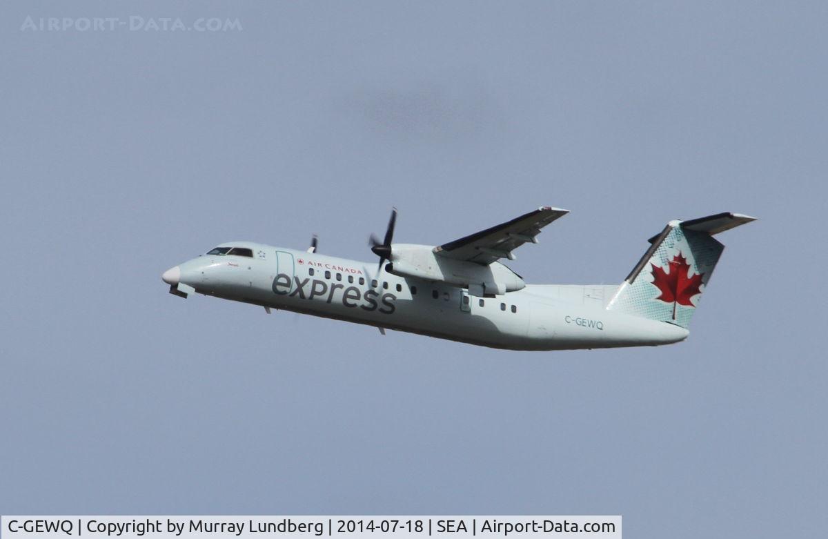 C-GEWQ, 1990 De Havilland Canada DHC-8-311 Dash 8 C/N 202, Taking off at Seattle.