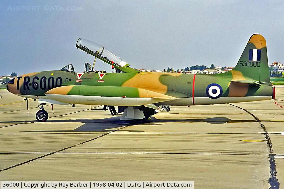 36000, 1953 Lockheed T-33A Shooting Star C/N 580-9532, Lockheed T-33A Shooting Star [580-9532] (Greek Air Force) Tanagra~SX 02/04/1998