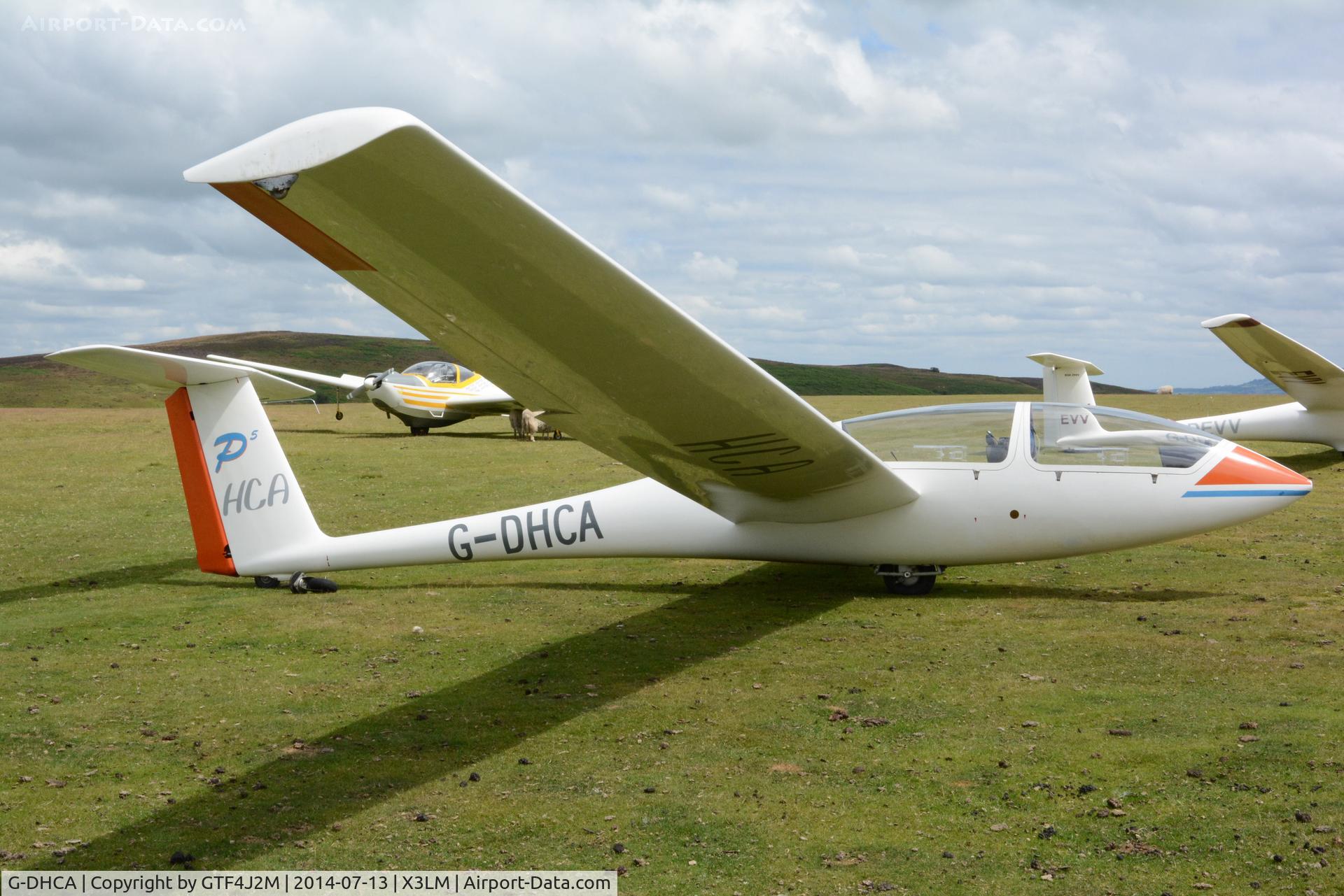 G-DHCA, 1980 Grob G-103 Twin Astir C/N 3289, G-DHCA 'HCA' at Long Mynd 13.7.14