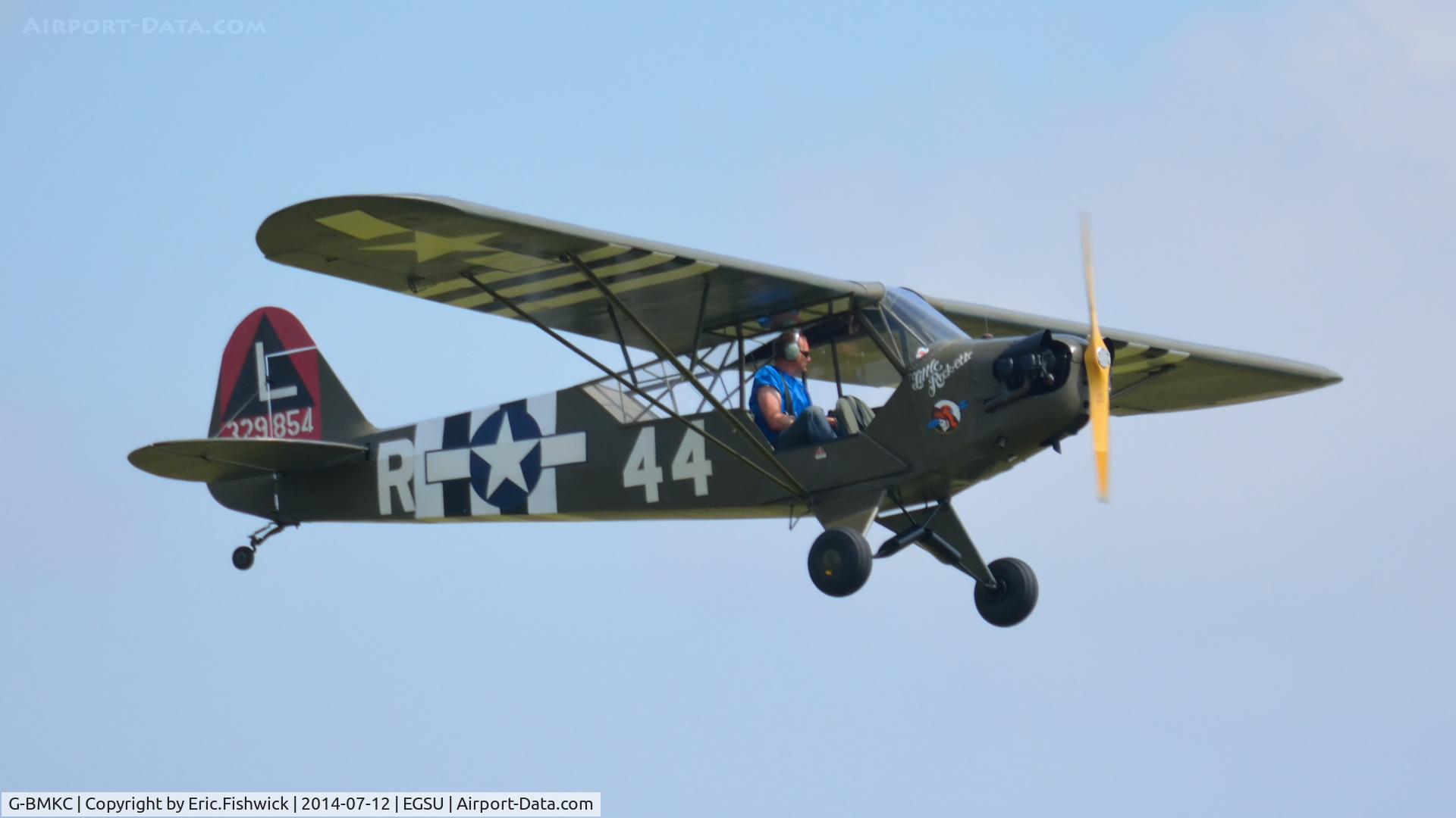 G-BMKC, 1943 Piper L-4H Grasshopper (J3C-65D) C/N 11145, 42. 329854 at The Flying Legends Air Show, IWM Duxford. July,2014.